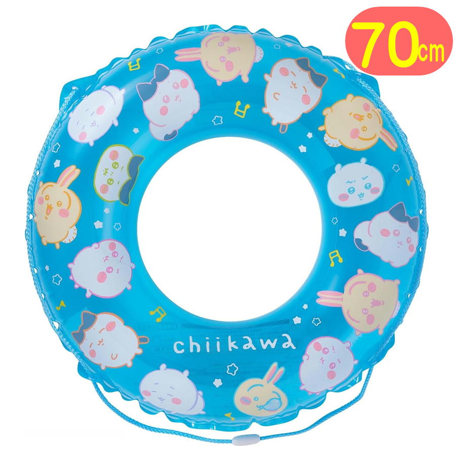 ちいかわ 浮き輪 70cm ハチワレ うさぎ キャラクターうきわ 浮輪 プール 海 ビーチ サマー マルカ ブルー