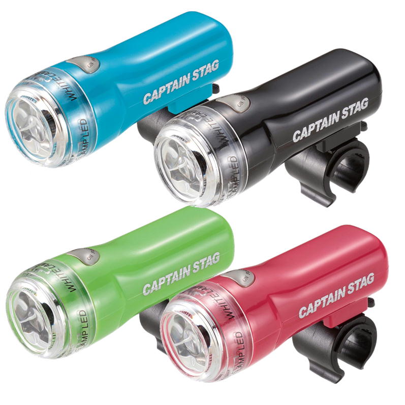 3LEDヘッドライト 自転車用ライト キャプテンスタッグ 227 SLIM CAPTAIN STAG 工具不要 ウォータープルーフ