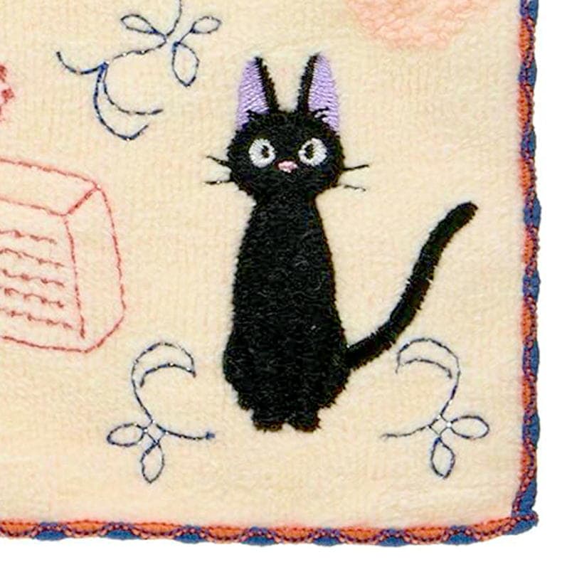 ミニタオル 魔女の宅急便 ジジ メルシー タオルハンカチ スタジオジブリ キャラクター グッズ 丸眞 刺繍 25×25cm