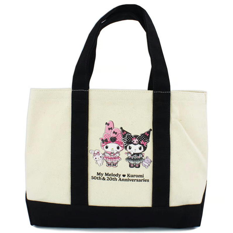 トートバッグ サンリオ キャラクター アニバーサリー 限定 デザイン バイカラー トート 布 手提げ 帆布 ヤスダ通商 キティ クロミ マイメロディ