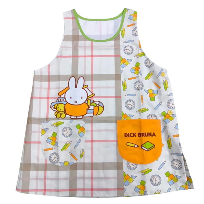 エプロン ミッフィー miffy キャラクター うさぎ サイドボタン かぶりエプロン グレイス 保育士 おしゃれ かわいい 美竹 353312