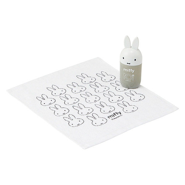 おしぼりセット ミッフィー モノトーン OA6D スケーター Miffy キャラクター ダイカット 立体 ケース付 おしぼり タオル 遠足 抗菌