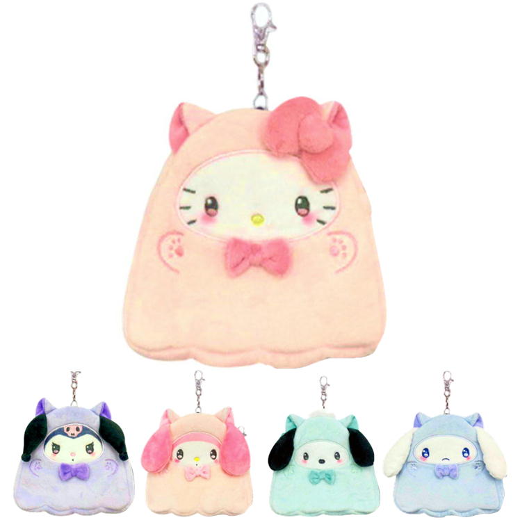 パスケース サンリオ キャラクター ダイカット リールパスケース ねこねこおばけ キティ マイメロディ クロミ シナモロール ポチャッコ 畑山商事