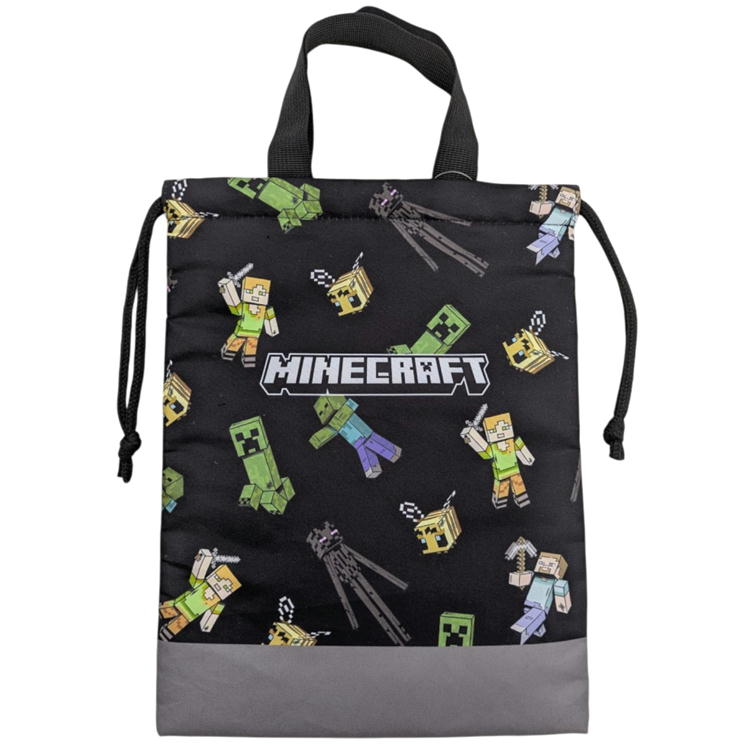 シューズケース マイクラ F8622YB 巾着 上靴入れ 上靴袋 マインクラフト ゲーム キャラクター キルト シューズバッグ はきもの キルティング