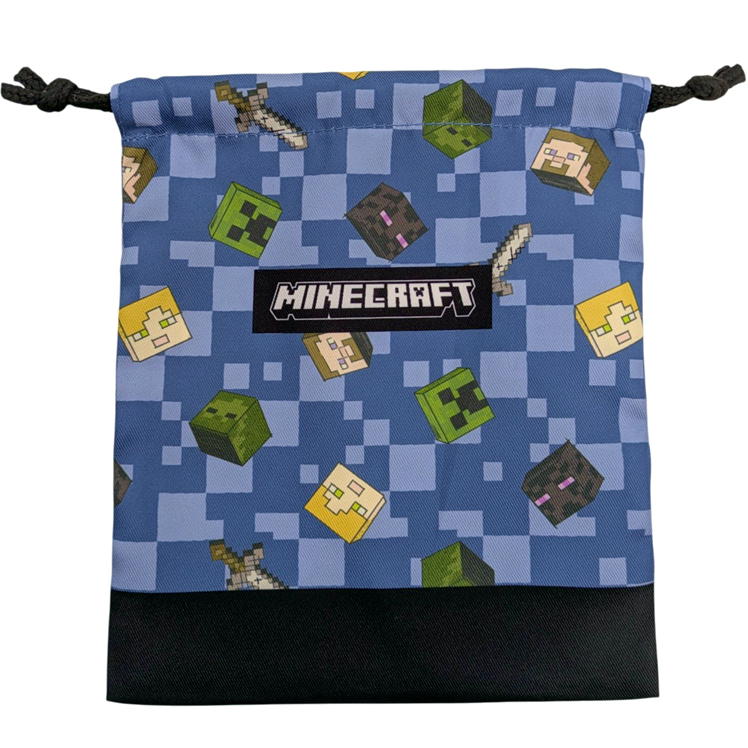 巾着袋S マイクラ F8625YB 巾着 マインクラフト ゲーム キャラクター 小物入れ コップ入れ クリーパー エンダーマン 入学準備