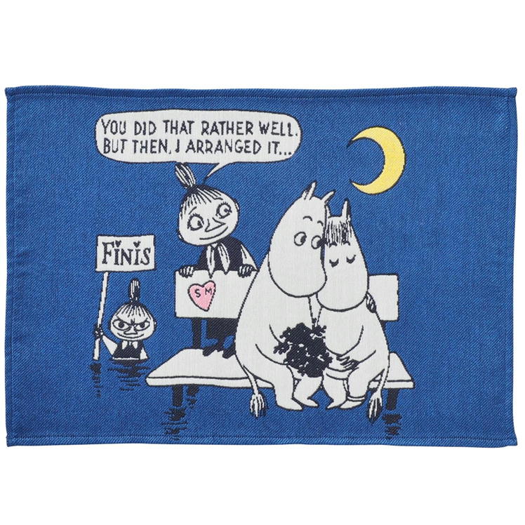 ランチョンマット ムーミン 恋するムーミン 丸眞 MOOMIN キャラクター グッズ ゴブラン織り インテリア 雑貨 ブルー 敷物
