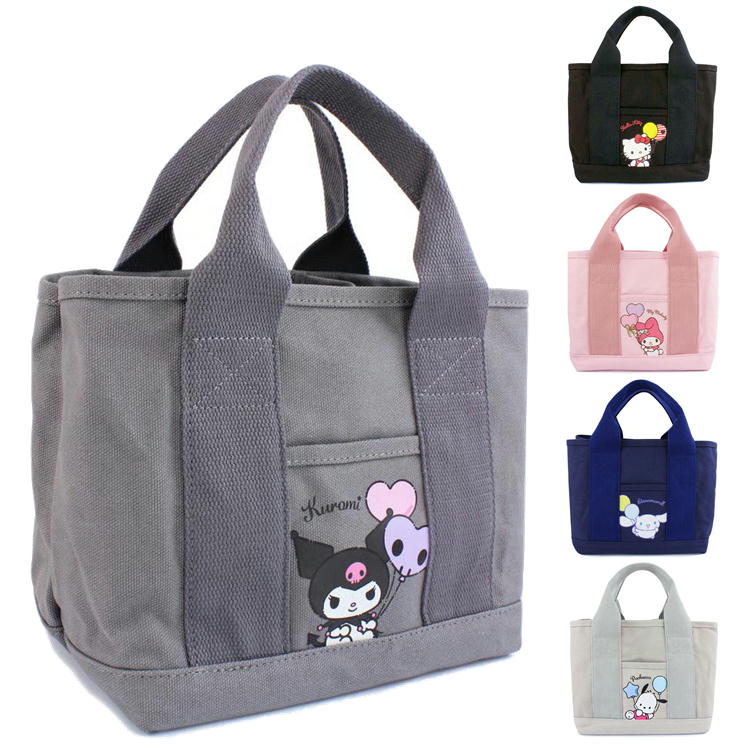 トートバッグ サンリオキャラクターズ ヤスダ通商 帆布 仕切りミニトートバッグ ランチバッグ 多収納 キャンバス 布 手提げ 帆布 小さめ