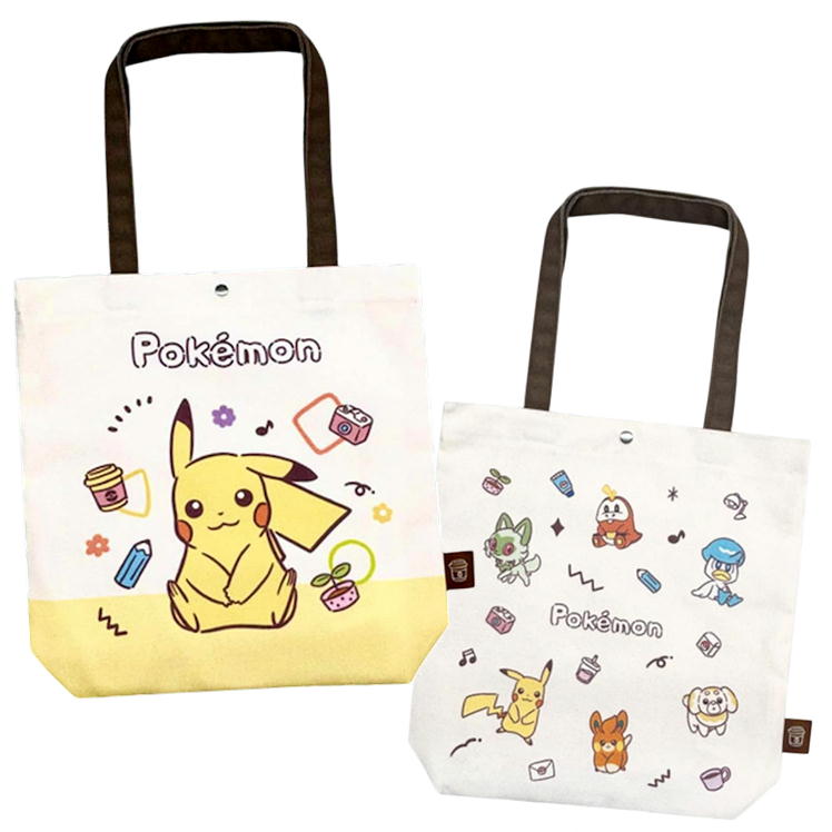 ポケットモンスター トートバッグ ポケモン 集合柄 PM-OT4-SG マルヨシ キャラクター サブバッグ お出かけ 帆布 キャンバス生地 