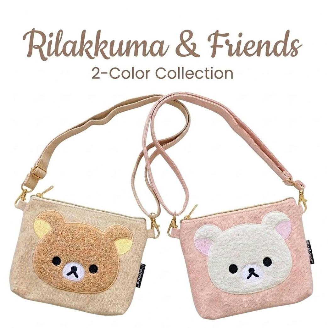 リラックマ コリラックマ ミニポシェット 立体アップリケ刺繍 サンエックス キャラクター ショルダーバッグ 畑山商事 ポーチ 2WAY ポシェット
