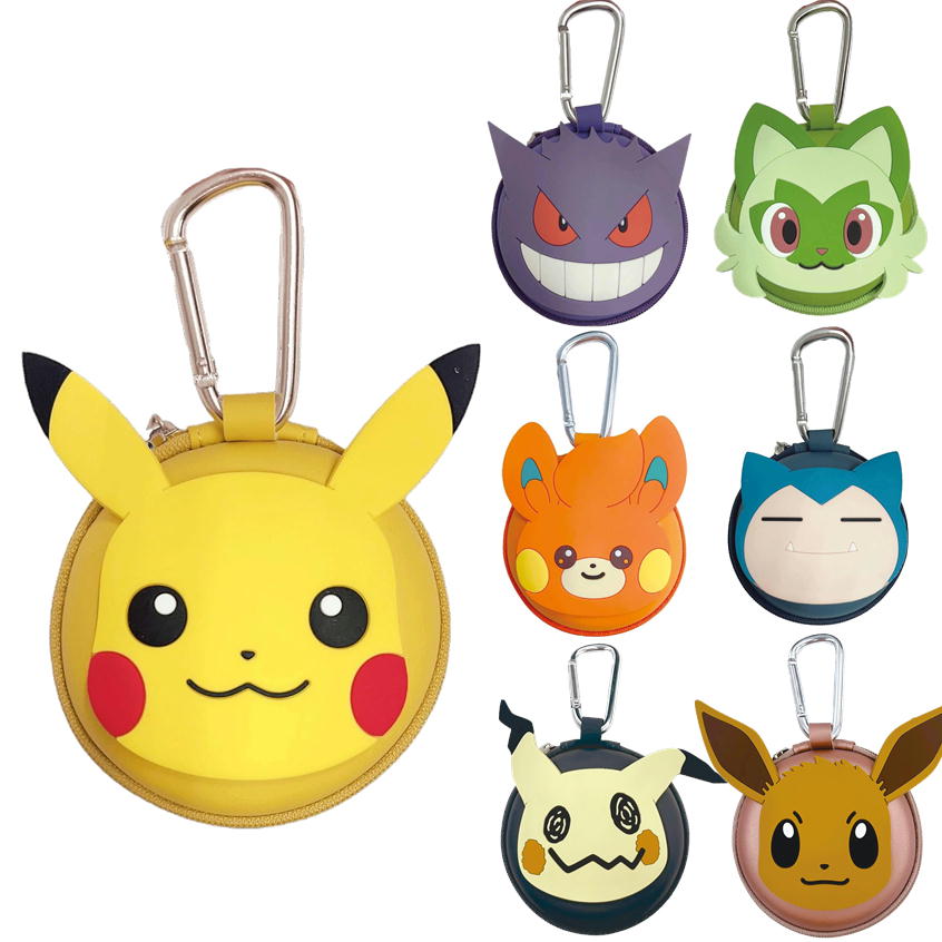 ポケモン ラウンド小物ポーチ カラビナ 丸型 ミニポーチ ポケットモンスター マルヨシ PS-0059 ピカチュウ ゲンガー カビゴン ミミッキュ