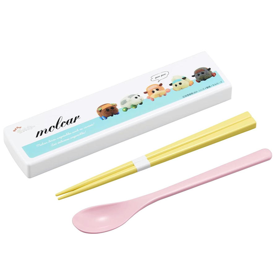 PUI PUI モルカー 引フタコンビ スプーン ハシ オーエスケー CT-27 食食洗機対応 日本製 お弁当 箸 セット カトラリー 子供 キッズ