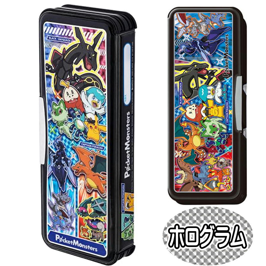 筆箱 ポケットモンスター ホログラムふでばこ ショウワノート 184729002 ポケモン ピカチュウ キャラクター 両面開き 日本製 えんぴつ削り器