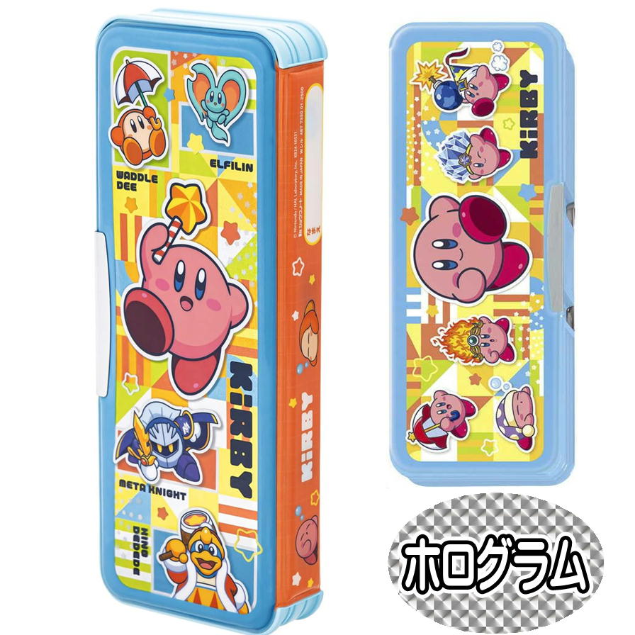 筆箱 星のカービィ ホログラムふでばこ ショウワノート 487733001 カービー ピカチュウ キャラクター 両面開き 日本製 えんぴつ削り器