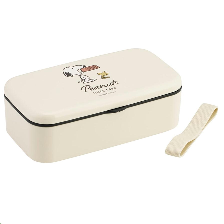 お弁当箱 1段 600ml 箸付き バイオマス ランチボックス ベルト付 スケーター PLB6HB スヌーピー SNOOPY バッジ キャラクター 日本製