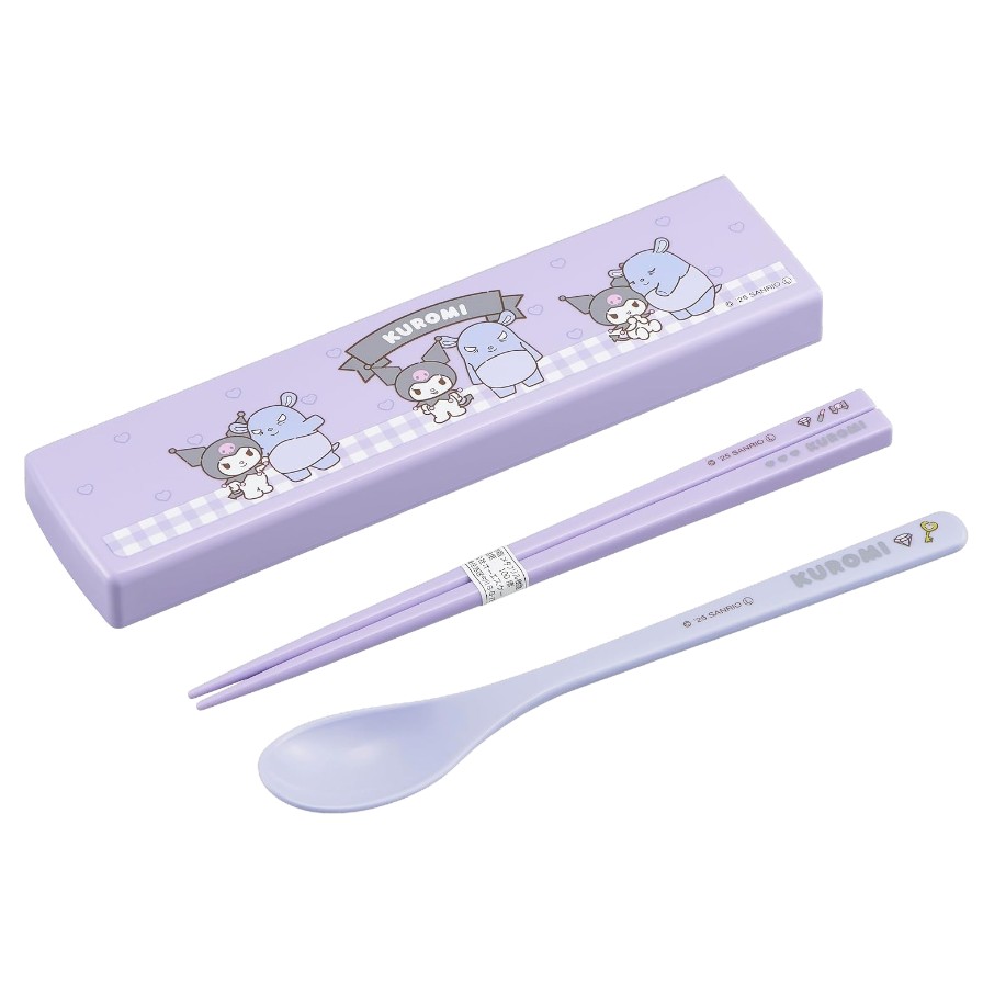 コンビセット 箸 スプーン セット クロミ CT-27 オーエスケー 音が鳴らない カトラリー お弁当 はし 18cm 食洗機 抗菌 日本製 サンリオ