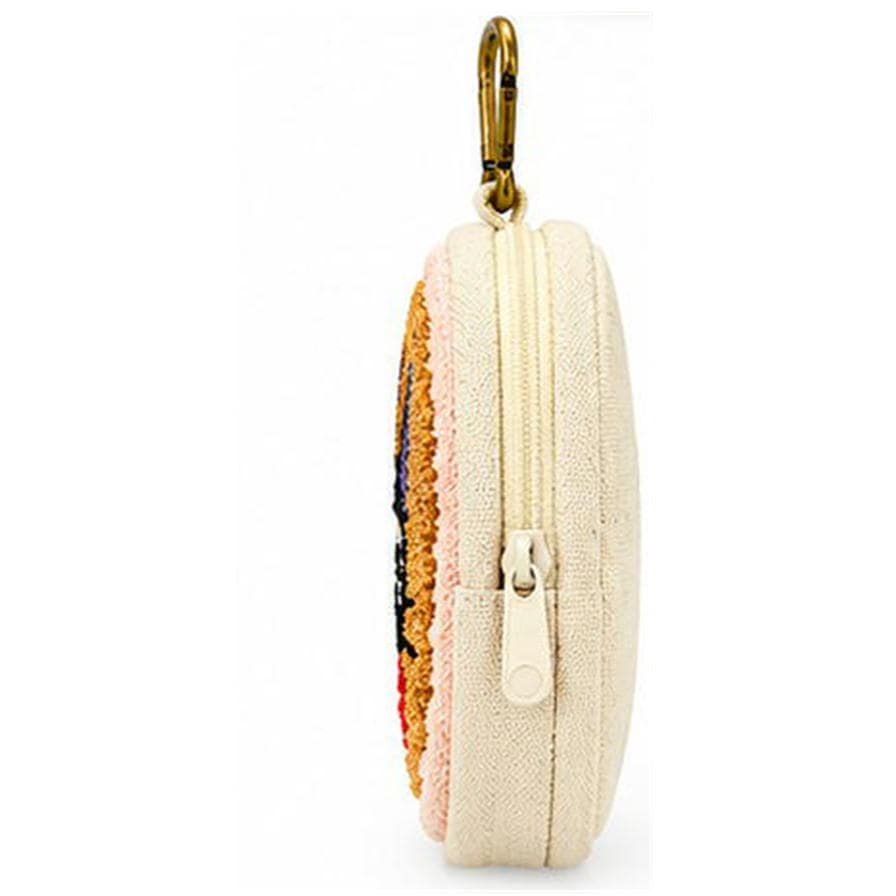 ポーチ ジブリ 魔女の宅急便 円型ポーチ サガラ刺繍 ジジとクッキー 丸眞 1165058000 コスメポーチ 小物入れ カラビナ付 丸型 ジジ