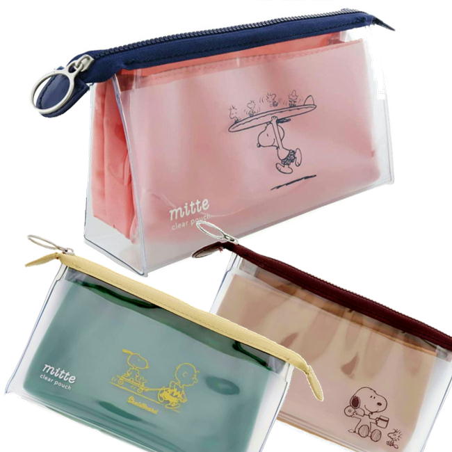 スヌーピー クリアポーチ ミッテ マチ サンスター文具 キャラクター ペンケース Mitte Snoopy グッズ ファッション バッグ コスメbox ポーチ キャラクターグッズ専門店 Ashop