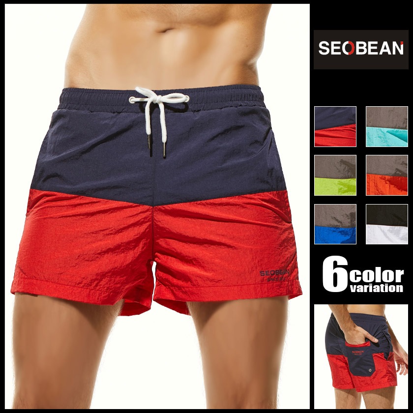 SEOBEAN/セビン ツートンカラーシワ加工 ショートパンツ型スイムウェア