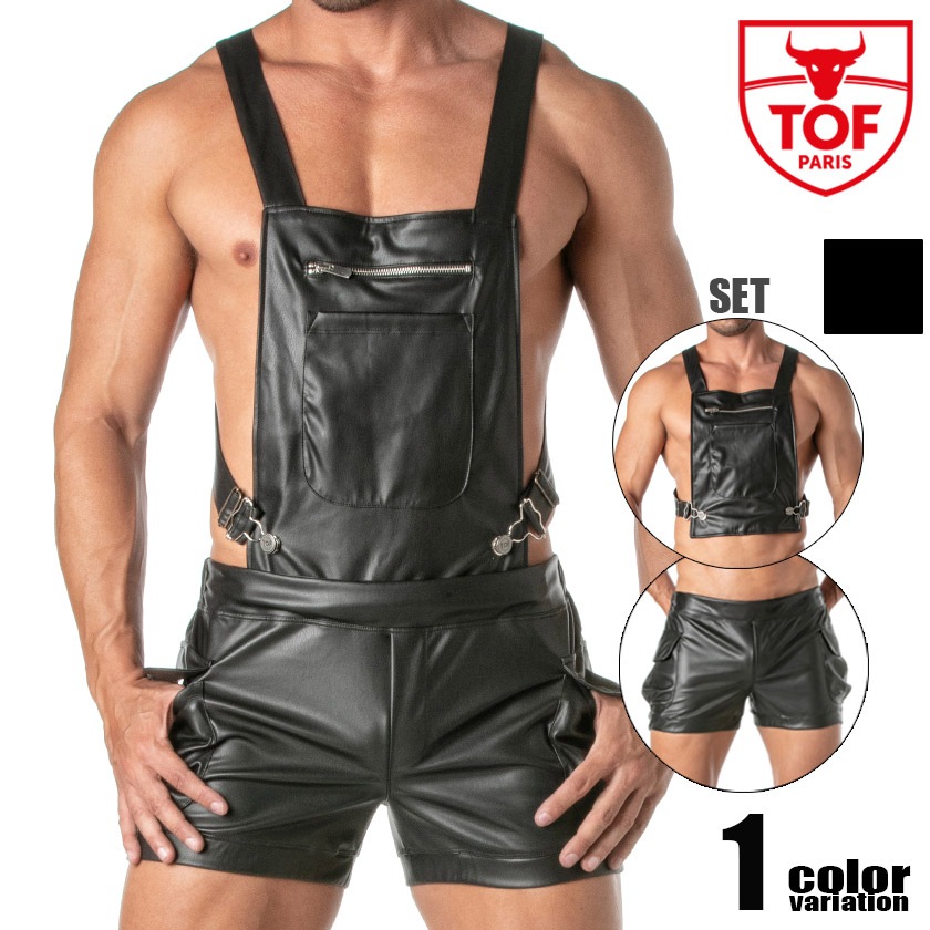 TOF PARIS/Trends Of Friends Kinky Overalls Shorts ���ѥ졼�ȥ����С������� �ե������쥶�� ���