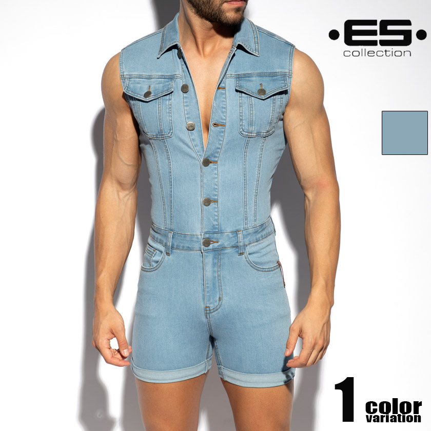 EScollection/�������������쥯����� URBAN DENIM JUMPSUIT SHORTS �����ץ����� �ǥ˥� �岼���η� ���硼�ȥѥ�� ���硼�Ⱦ�  �����륤���� µ�ʤ� �Ρ����꡼�� ����ӥͥ��� ���С������� ���С������륺 ��󡦥����� �����ظ���