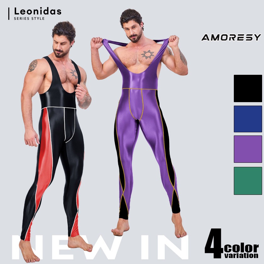 󥺥쥹󥰥ʡ AMORESY/쥷 塼 Leonidas Racerback Sports Bodysuit ȥå 󥰥å 塡󥺡ѥġ ܥѥġ岼η 