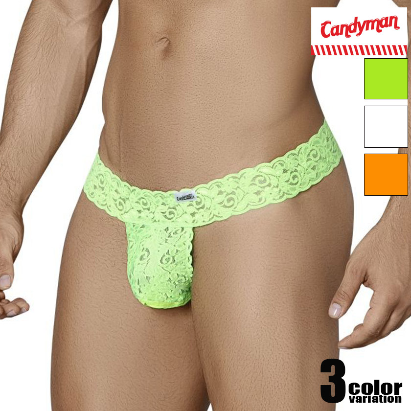 2XL 3XL CandyMan/�����ǥ����ޥ� Peek a Boo Lace Thongs  �������塡��� �ѥ�� T�Хå� �������� �礭��������
