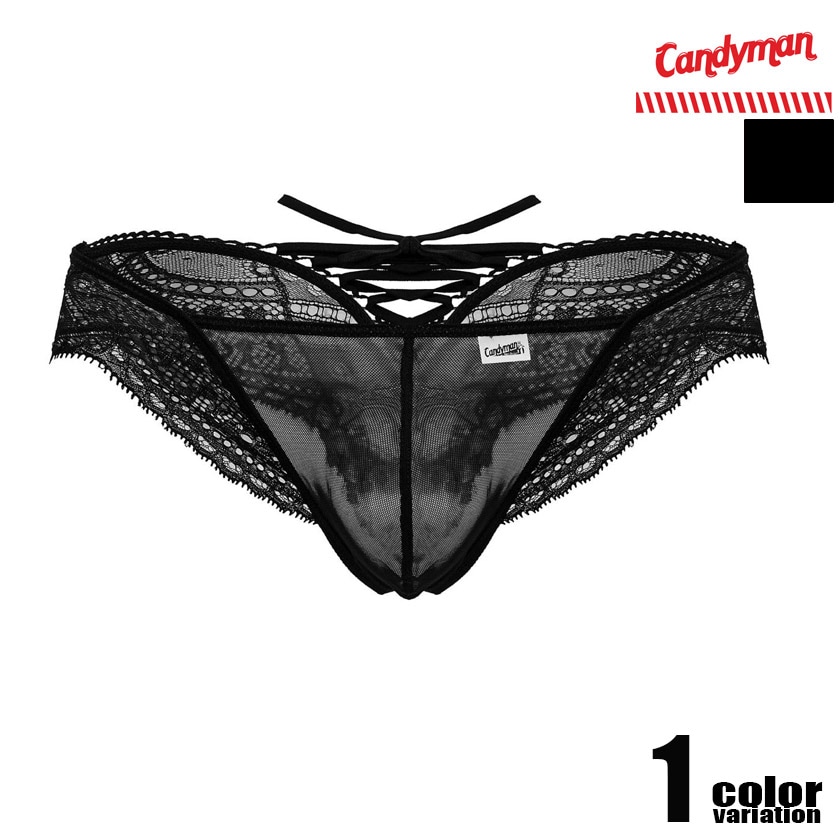 CandyMan/�����ǥ����ޥ� Lace-Mesh Thongs �졼�� ��å��塡Ʃ�� �������塡��� �ѥ�� T�Хå� ��������