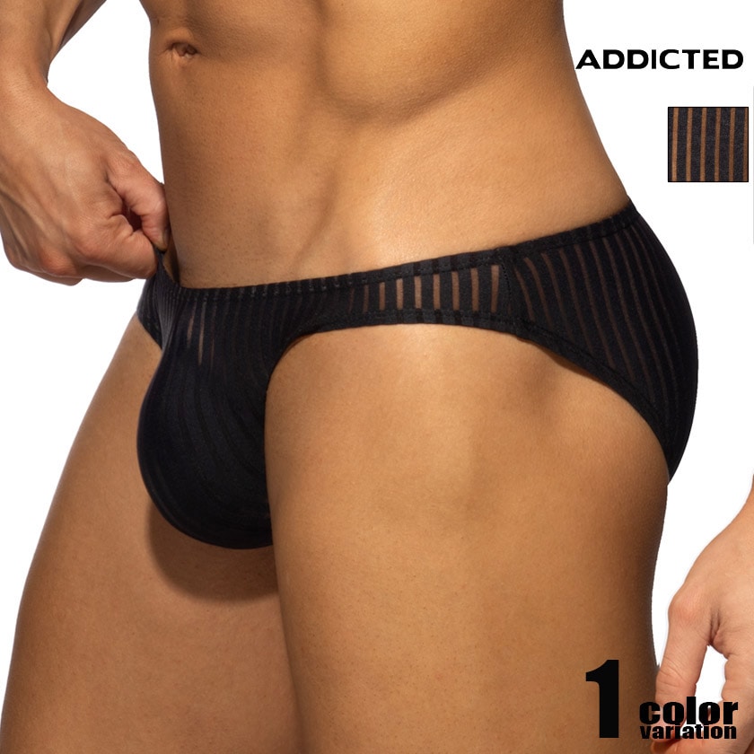 ��󥺥ӥ��� �֥꡼�� ADDICTED/���ǥ����ƥ��å� BLACK STRIPE BIKINI BRIEF ���ȥ饤�� �� Ʃ��  MOLDED Ω��˥�� �ե�Хå� �ӥ��˥֥꡼�� �������塡��󥺡��ѥ��
