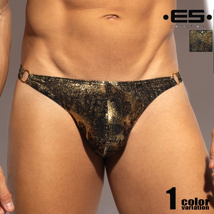 ���T�Хå� EScollection/�������������쥯����� GOLD + GOLD THONG ���� ��� �������� T�Хå� �ѥ�� MOLDED Ω��˥�� �����饤��