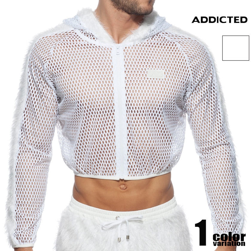 ADDICTED/���ǥ����ƥ��å� CROP JACKET �ѡ����� �������� ��� �ե��å���� �ȥåץ�  �ա����դ���å��奸�㥱�å� ��å���ѡ�����