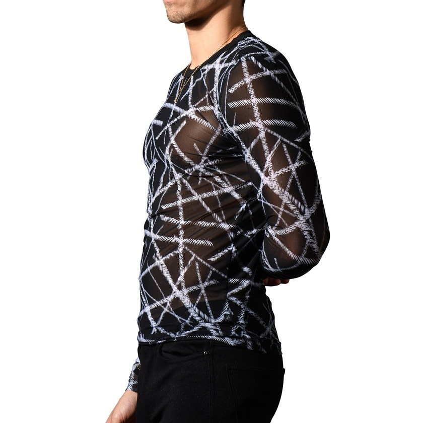 AndrewChristian/����ɥ�塼���ꥹ����� Naked Truth Capsule See-Through Long Sleeve Tee T�����Ĺµ ��� �ե��å���� �ȥåץ� �������롼 ��ʪ