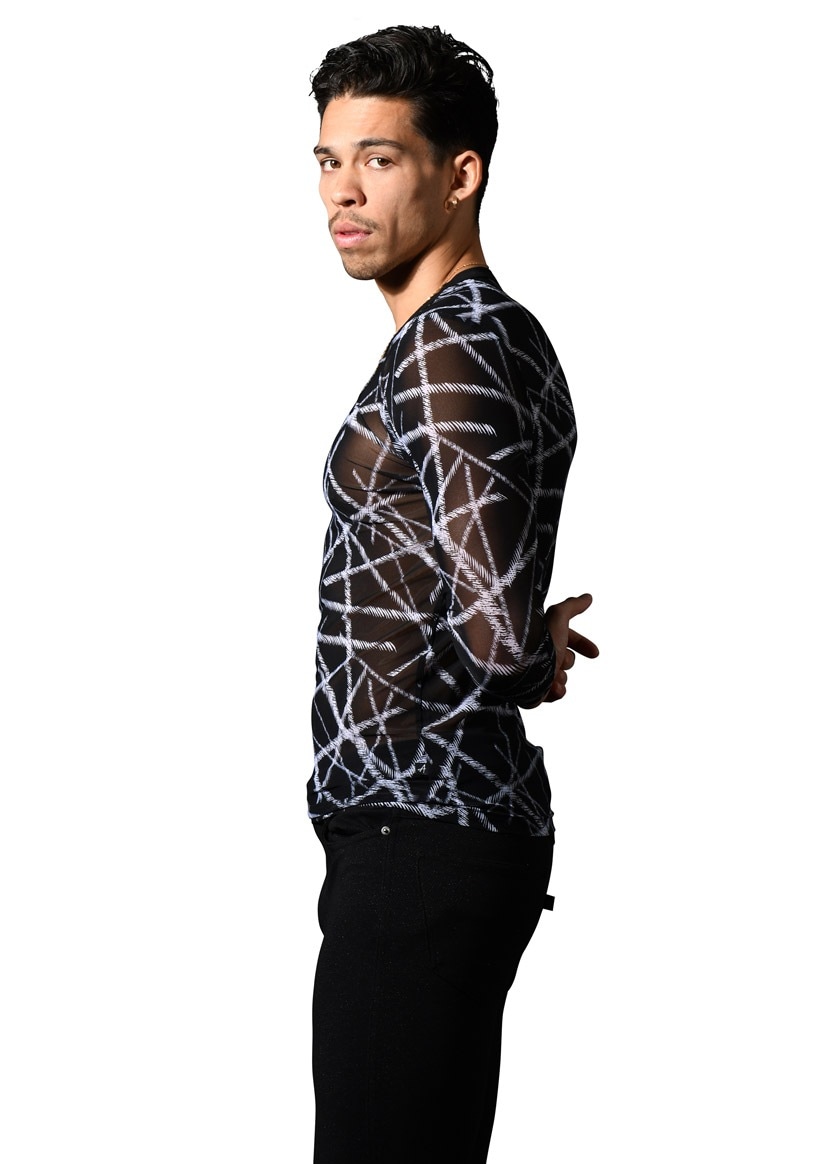 AndrewChristian/����ɥ�塼���ꥹ����� Naked Truth Capsule See-Through Long Sleeve Tee T�����Ĺµ ��� �ե��å���� �ȥåץ� �������롼 ��ʪ