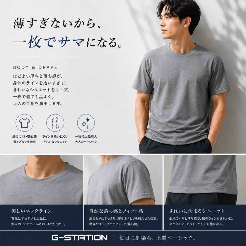 G-STATION ��� T����� Ⱦµ �� ������� ̵�� ���롼�ͥå� ���åȥ��� ����ץ� �١����å� �ȥåץ� ����ʡ� 5���顼