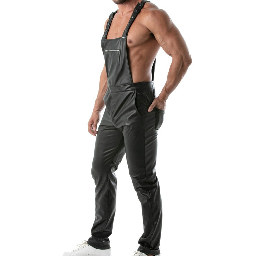 TOF PARIS/Trends Of Friends Kinky Overalls Pants�ե������쥶�� �����С������� �岼���η� ����� ��� �ե��å����