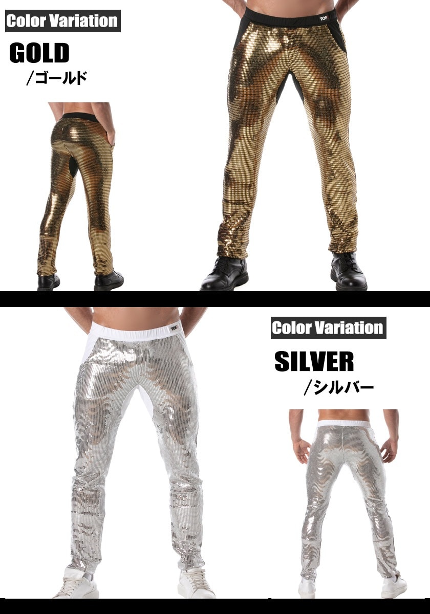 TOF PARIS/Trends Of Friends Glitter Pants Gold for men���ѥ󥳡��� ���󥰥ѥ�� ��� Ĺ���ܥ� �ܥȥॹ ����