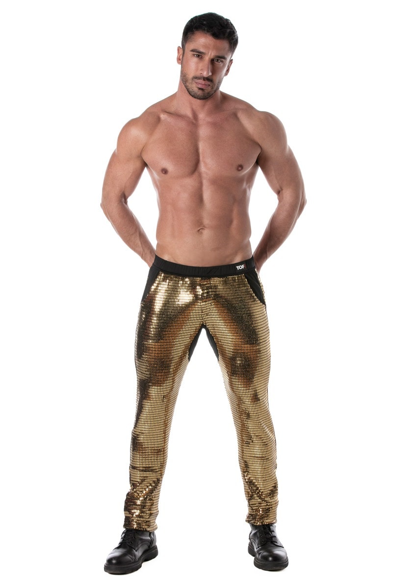 TOF PARIS/Trends Of Friends Glitter Pants Gold for men���ѥ󥳡��� ���󥰥ѥ�� ��� Ĺ���ܥ� �ܥȥॹ ����