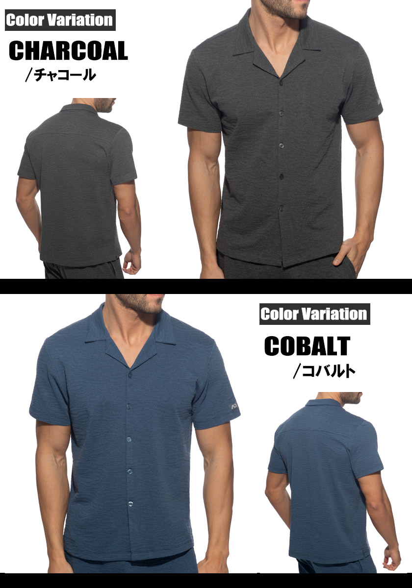 ADDICTED/���ǥ����ƥ��å� MIRAGE BUTTON SHIRT �ȥåץ� ����� ���դ� ���� ��� Ⱦµ �����ץ󥫥顼����� �����奢�륷���