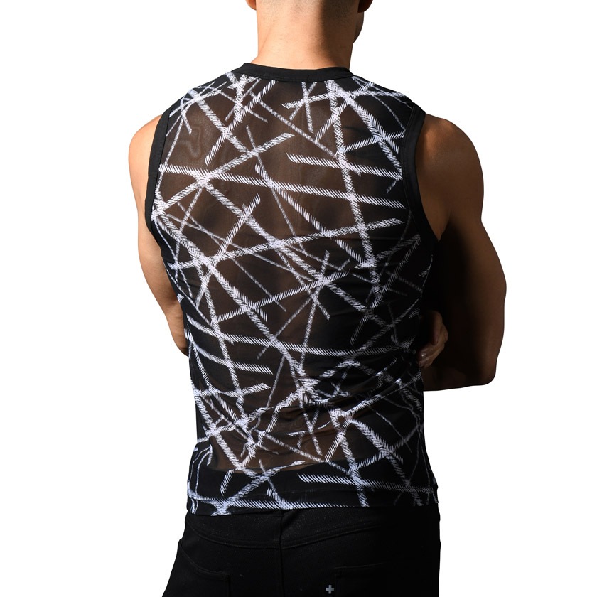 AndrewChristian/����ɥ�塼���ꥹ����� Naked Truth Capsule See-Through Sleeveless Muscle Tank �饤���� ���󥯥ȥå� Ʃ�� �������롼 ���