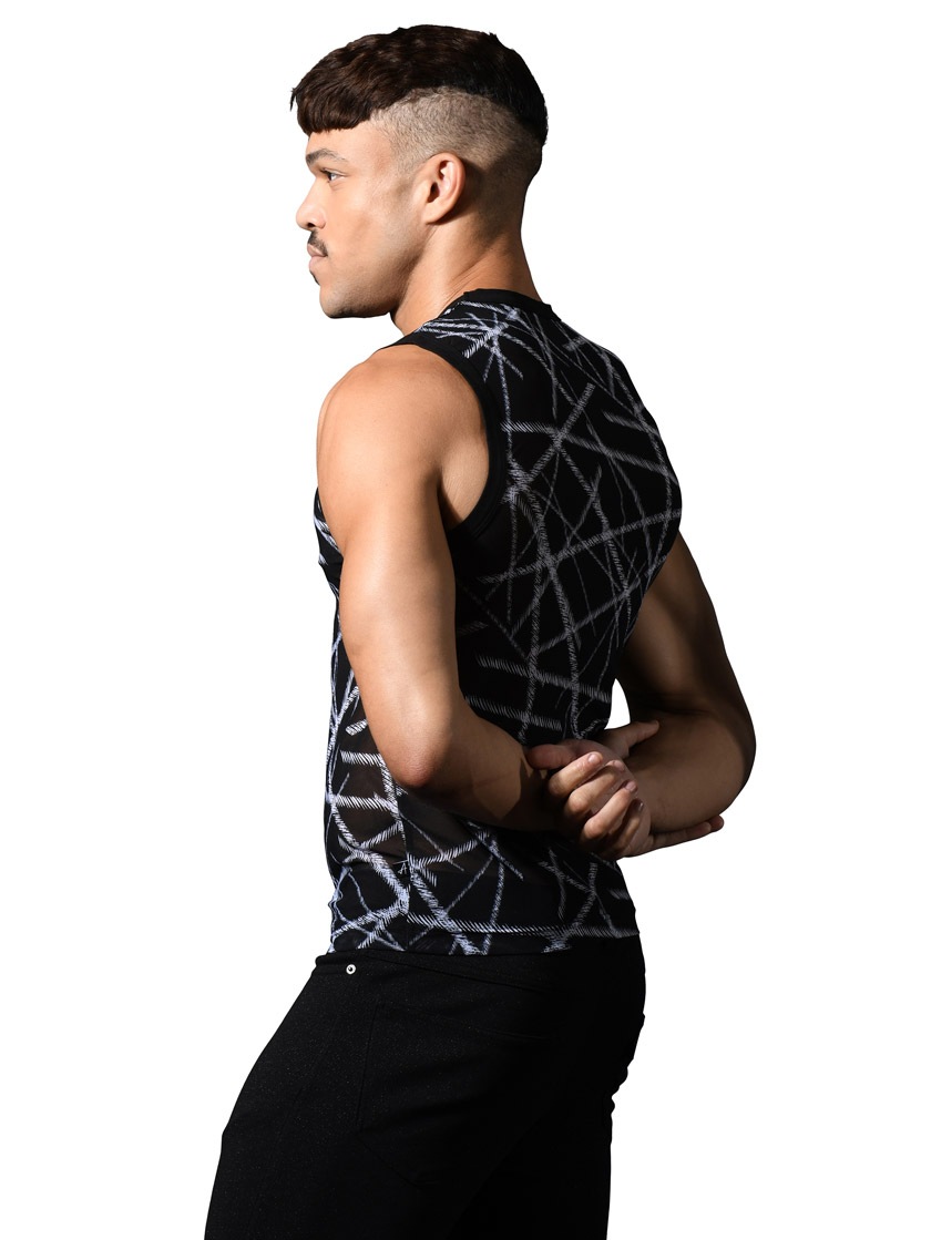 AndrewChristian/����ɥ�塼���ꥹ����� Naked Truth Capsule See-Through Sleeveless Muscle Tank �饤���� ���󥯥ȥå� Ʃ�� �������롼 ���