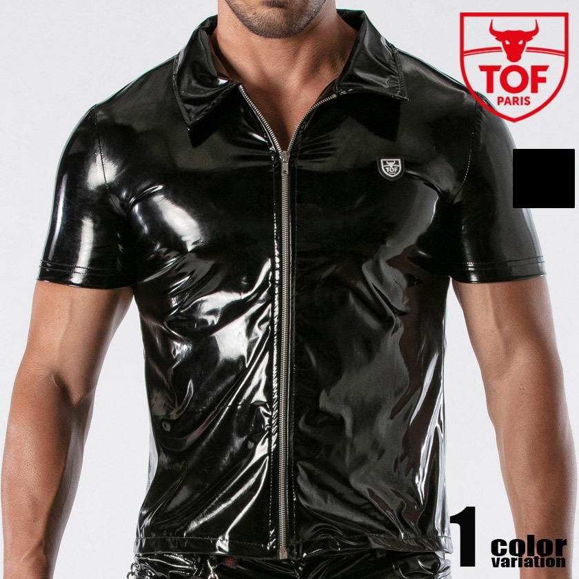 TOF PARIS/Trends Of Friends Vinyl zipped vest ���åѡ��դ� �ӥˡ���٥��� �ȥåץ� ����� ���դ�Ⱦµ ���  �������� ����