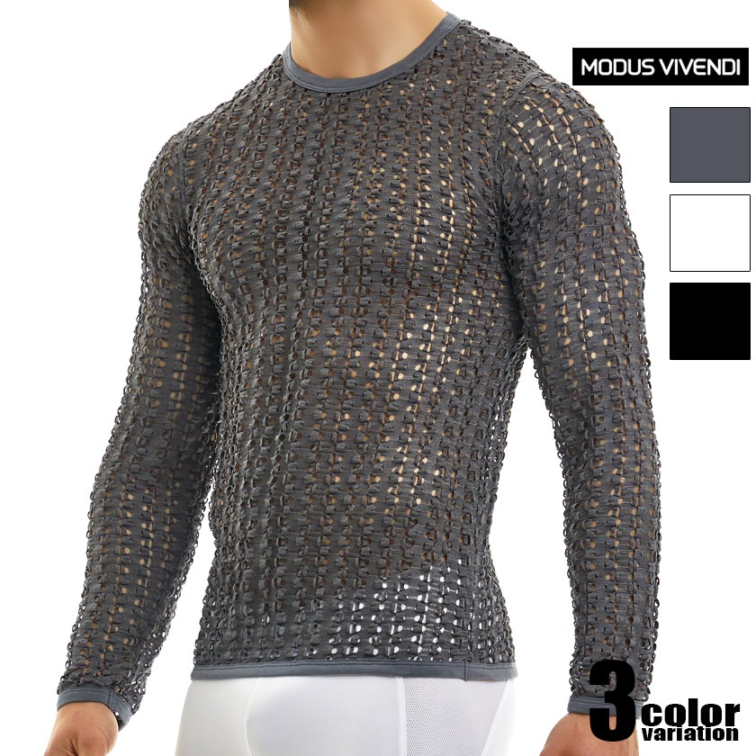 ModusVivendi/����� �ӥ٥�ǥ� Hole Longsleeves Ĺµ ���롼�ͥå������Ԥ� ���ܥ�å��� ��ȥ� T����ġ�Ĺµ����󥺡��ե��å���󡡥ȥåץ�