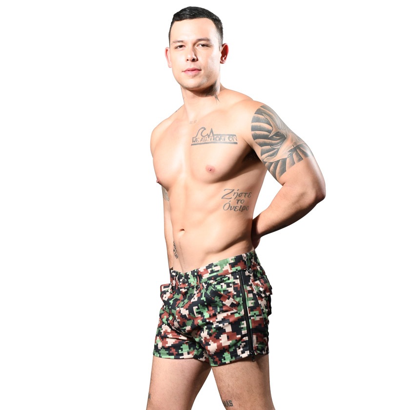 AndrewChristian/����ɥ�塼���ꥹ����� Army Skinny Stretch Zipper Shorts ���åѡ� ����å� �⥶���� �º��� �ɥå� �����ߡ� �ԥ����� �ե����ʡ� ���硼�ȥѥ�� ��� �ܥȥॹ û�ѥ�