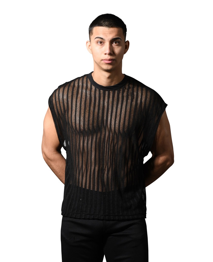 AndrewChristian/����ɥ�塼���ꥹ����� Mesh Motion Tee  T����� �ȥåץ� Ʃ�� �������롼 ���ȥ饤�ס���� �ե��å���� �ȥåץ� ����