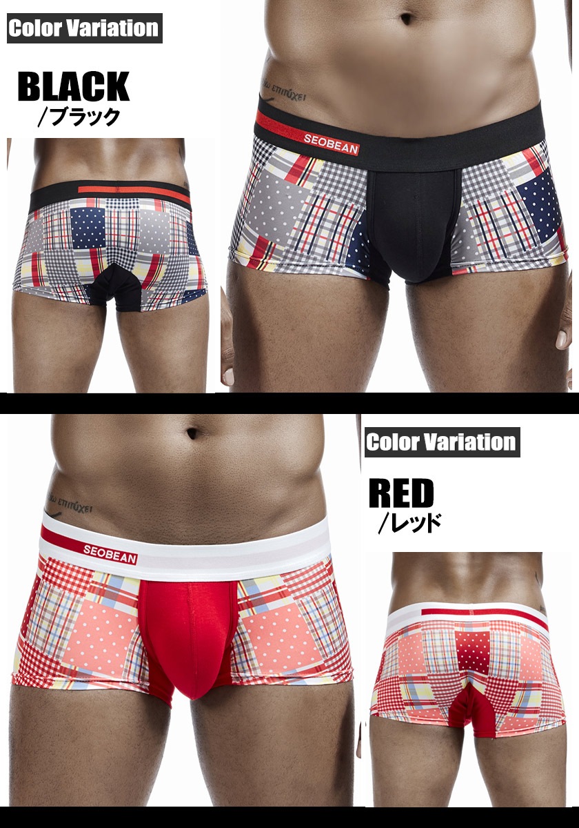 SEOBEAN/���ӥ� CHECKERED & DOT BOXER BRIEF �ܥ������ѥ�ġ��������塡��󥺡��ѥ�� �ѥå����
