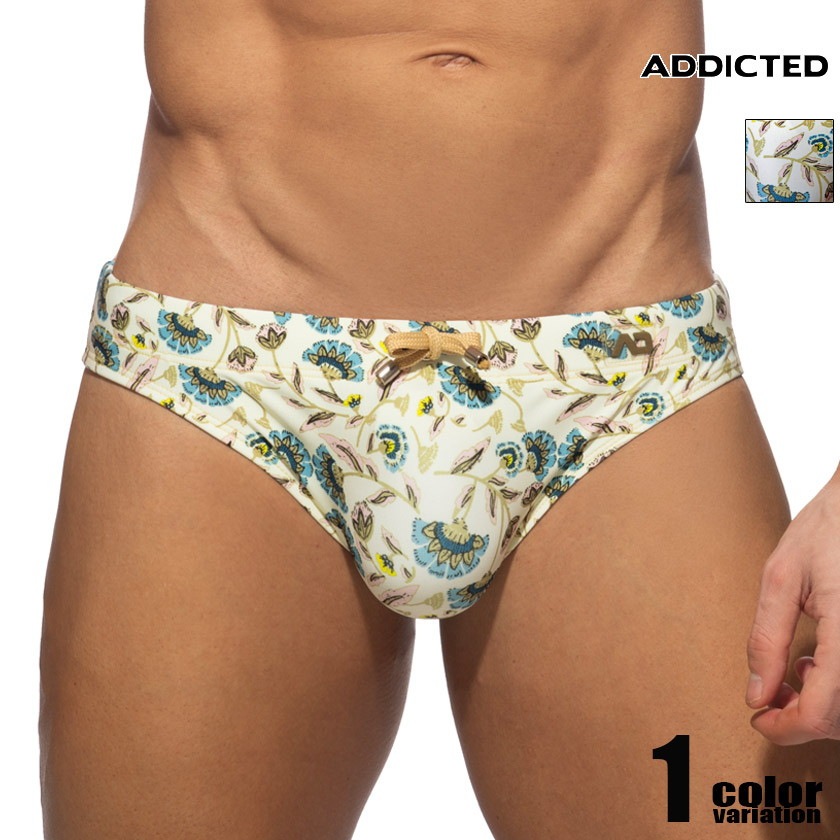 ADDICTED/���ǥ����ƥ��å� SPRING FLOWERS SWIM BRIEF �ӥ��˷����� ����ѥ�� ���ѥ� ���� �����०���� �������� ��� Pack-Up  MOLDED ��ʪ�� ����