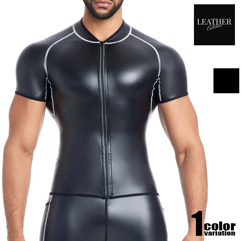 Leather collection/�쥶�����쥯����� �ե������쥶�� �饤�����������㥱�å� ���åץ��å� PU�쥶��Ⱦµ����� �����ȥ�å��Ǻ�ޥå��� ��� �ޥå� ������ ��С��ƥ����� �磻��� �������� �����ȥե��å�