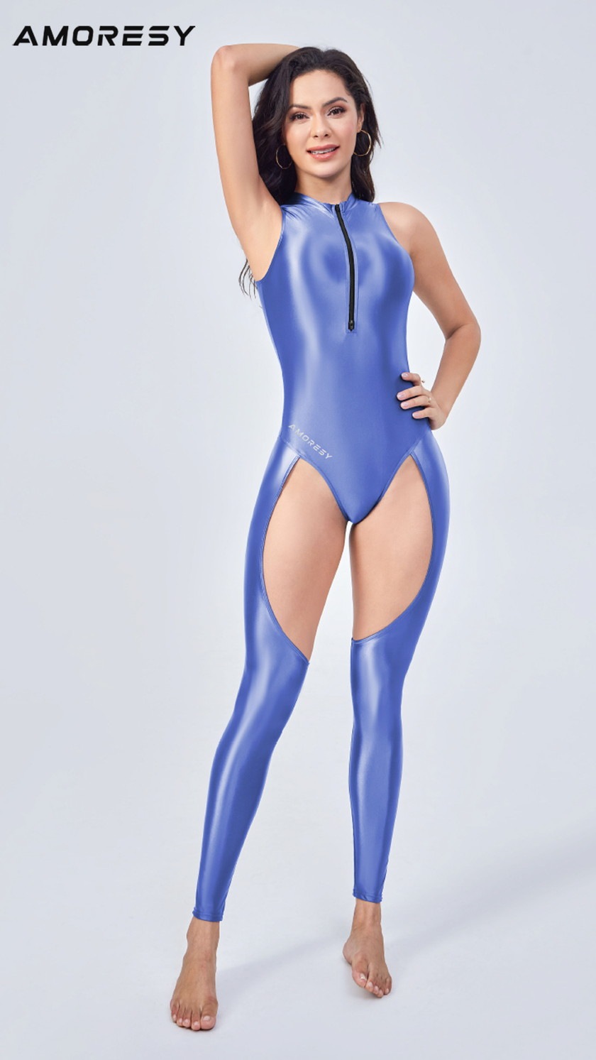 AMORESY/����쥷�� �������塼�� Freya Series Front-Zip Cutout Catsuit ��ǥ����� �ϡ��եХå����ȥ�å�����   ���� �����ץ� �������塼�� �쥪������ �쥮��