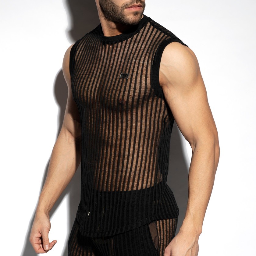 EScollection/�������������쥯����� SILHOUETTE SLEEVELESS T-SHIRT ���ȥ饤�� Ʃ�� �������롼 T����ġ��Ρ����꡼�� µ�ʤ�����󥺡��ե��å���󡡥ȥåץ�