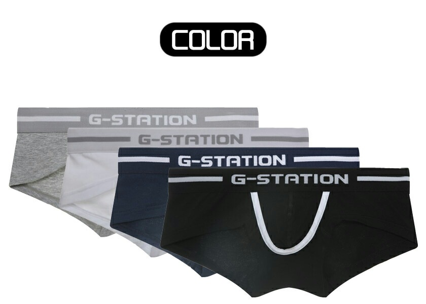 G Station ジーステーション 綿コーマ こだわりストレッチコットン ミニボクサーパンツ メンズボクサー 男性下着 ローライズ タグレス 薄手 ショートボクサー メンズ インナー ファッション ブランド別 G Station ジーステーション ボクサーパンツ Asian Closet