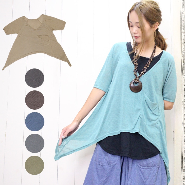 かめのおやこ　ANNTIAN アンティアン　トップス　チュニック　総柄 かめのおやこ ANNTIAN アンティアン トップス チュニック 総柄